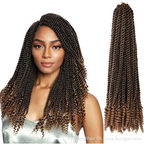 14 18 inch Curly Tips Hand Twisted Kinky Twist Soft Senegal Braids with Coily Ends